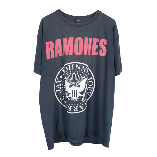 VINTAGE 00s RED RAMONES LOGO TEE