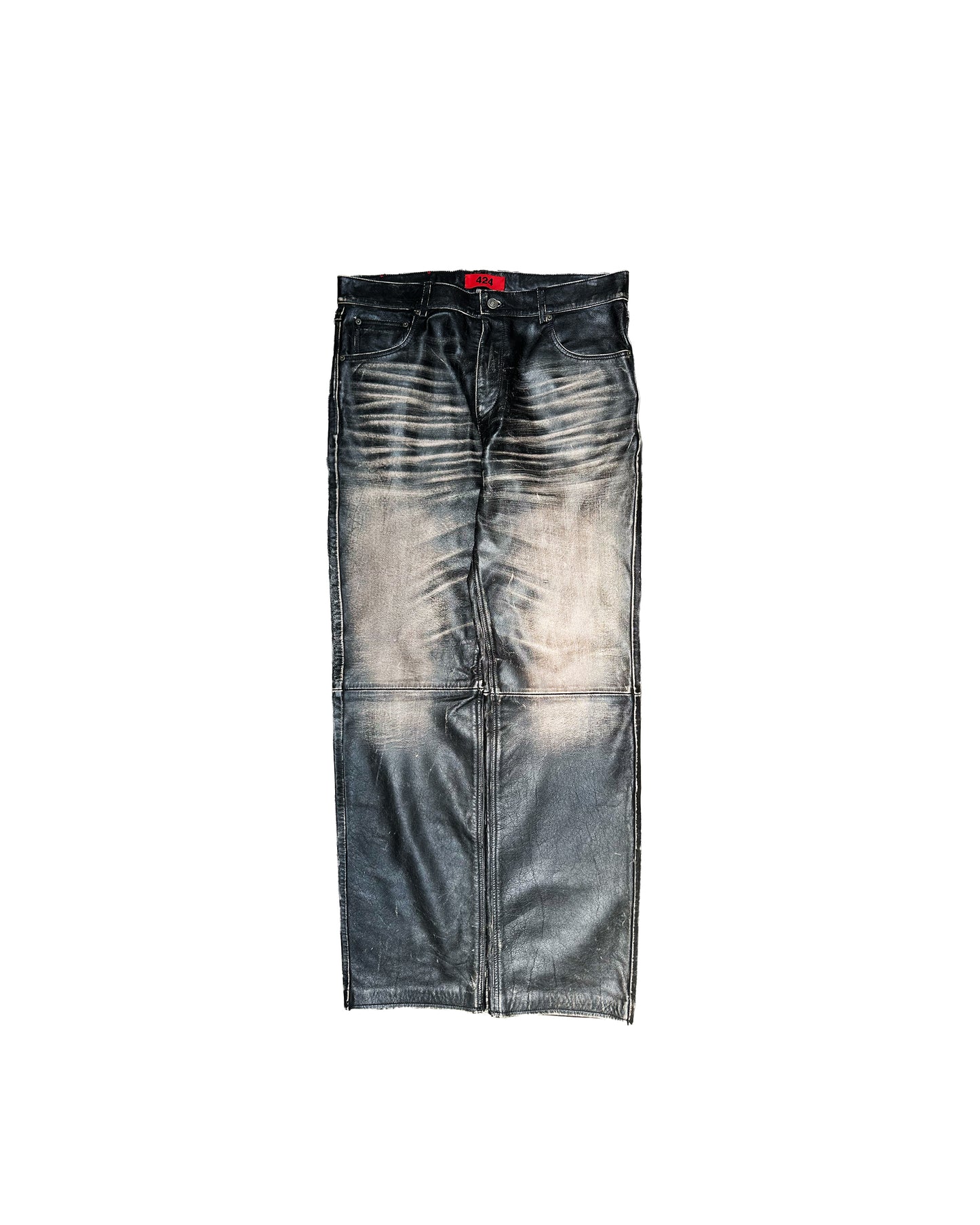 424WASHED LEATHER BAGGY PANTS FW23