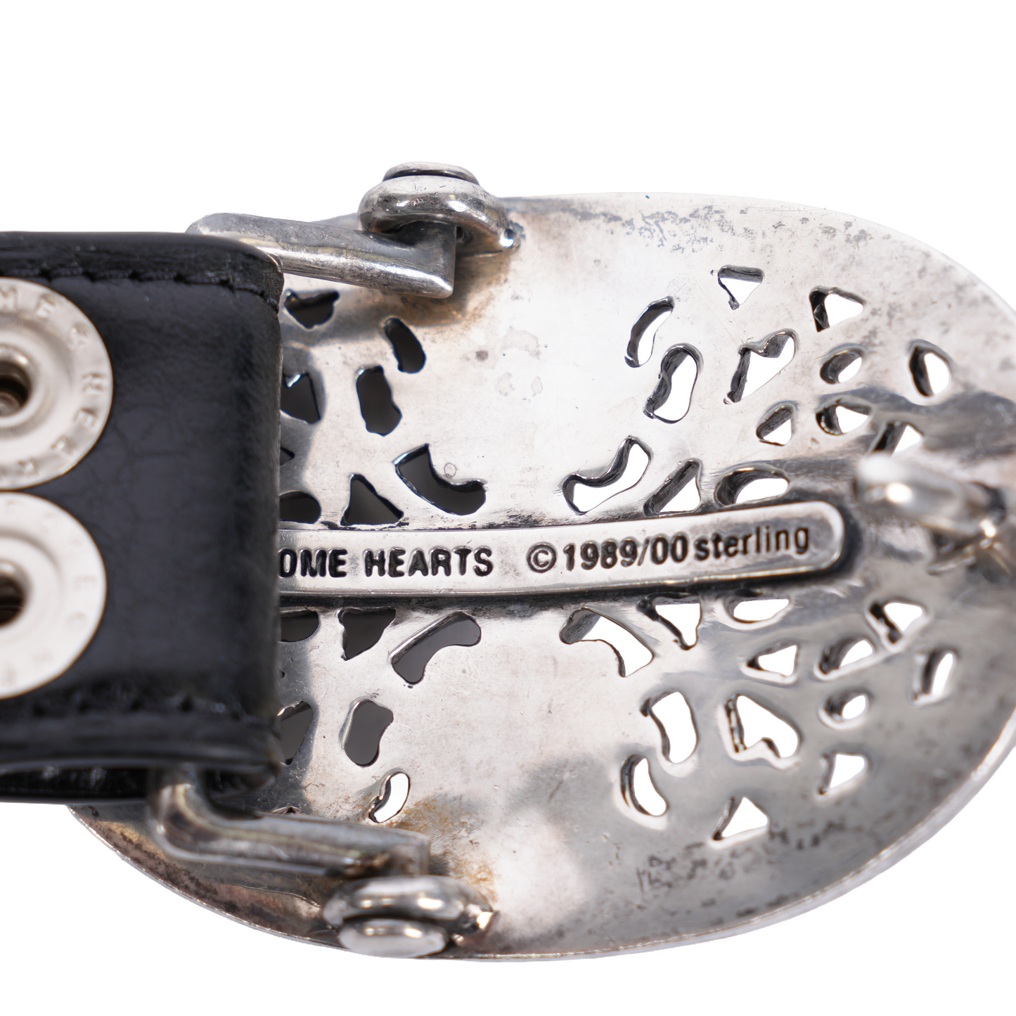 CHROME HEARTS OVAL BUCKLE WITH BLACK STRAP