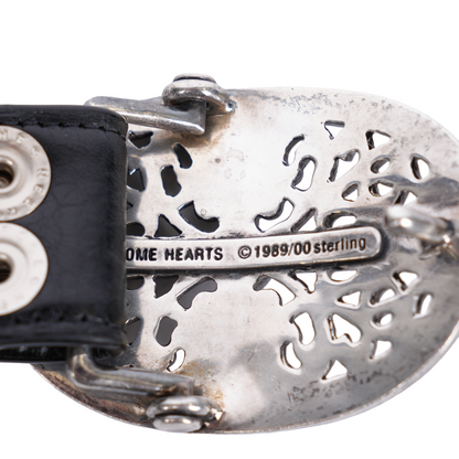 CHROME HEARTS OVAL BUCKLE WITH BLACK STRAP