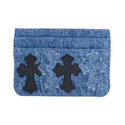 CHROME HEARTS DENIM PATCH CARD HOLDER