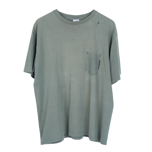 VINTAGE BOXY BLANK GREEN POCKET TEE