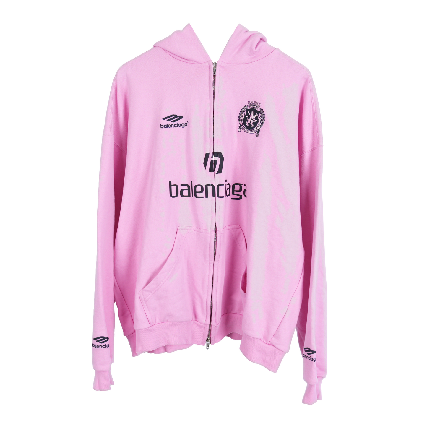 BALENCIAGA PINK ZIP UP HOODIE