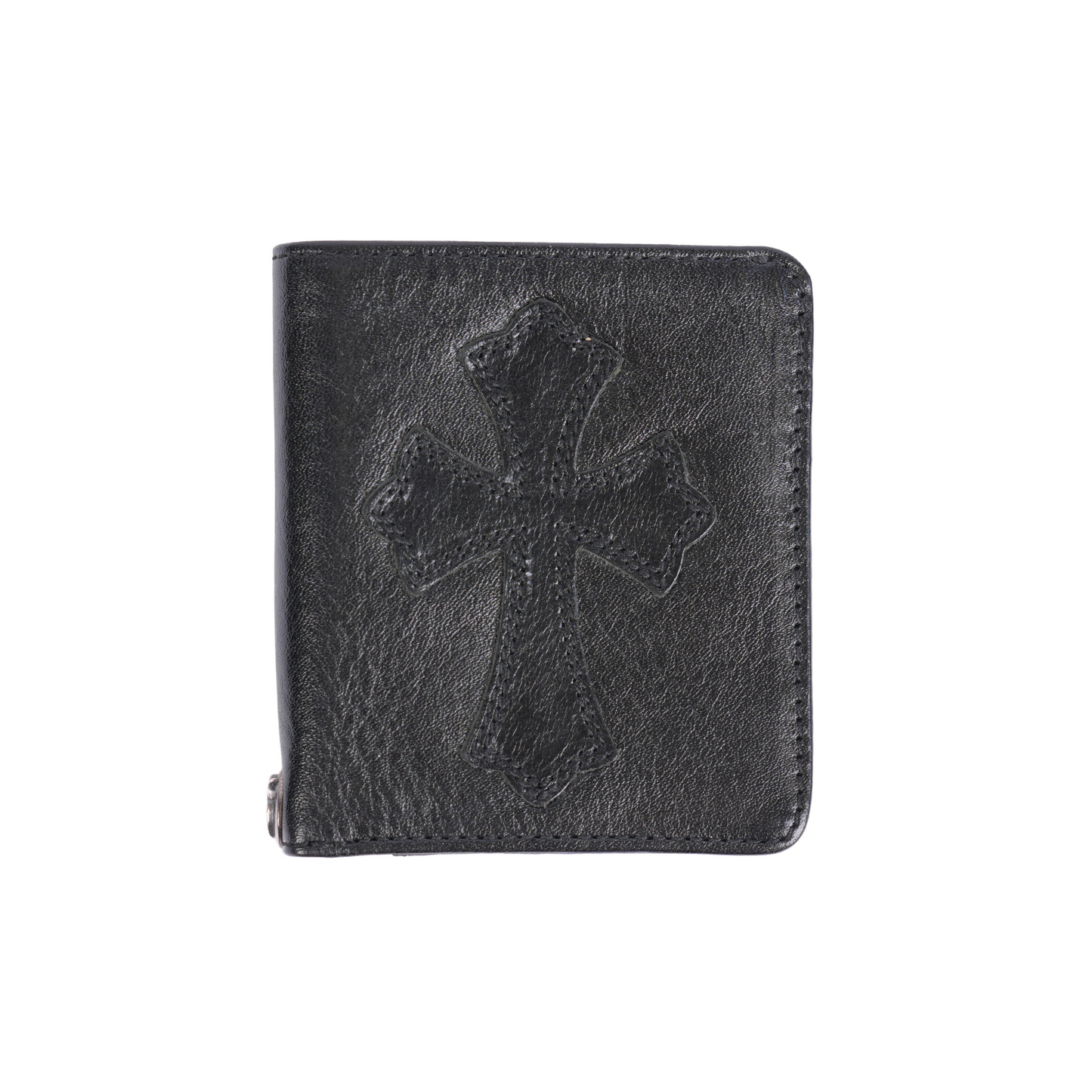 CHROME HEARTS Dr Digiacomo BLACK LEATHER CROSS PATCH BIFOLD WALLET