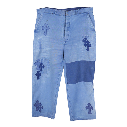 CHROME HEARTS FRENCH WORKWEAR PATCH JEANS