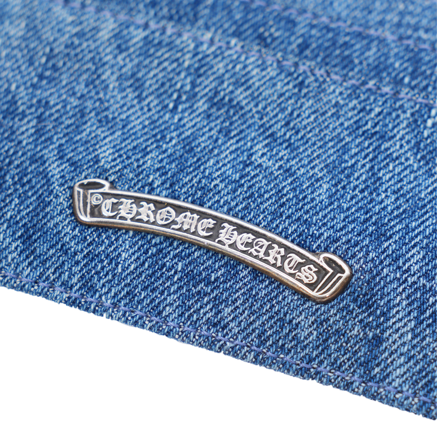 CHROME HEARTS DENIM PATCH CARD HOLDER