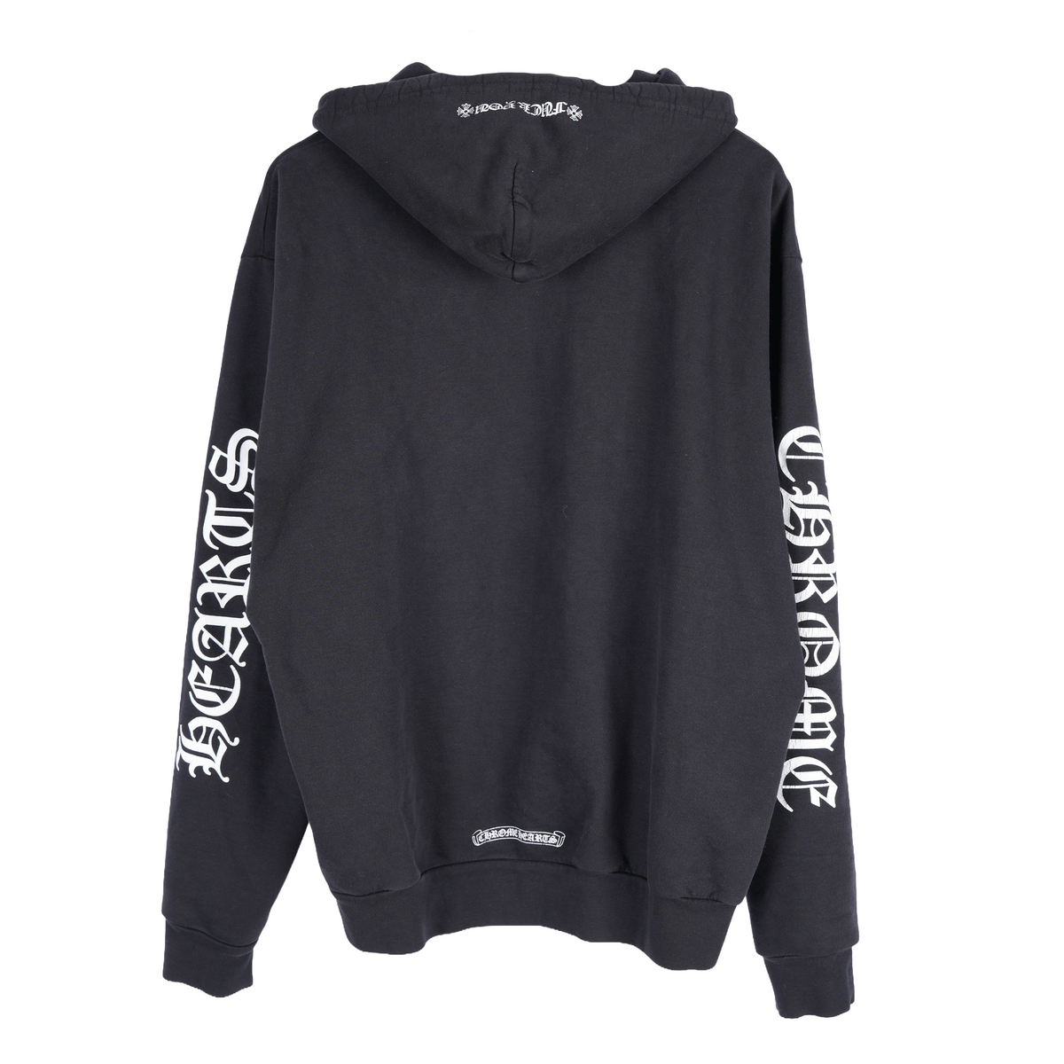 CHROME HEARTS BLACK SCROLL LOGO PULL OVER HOODIE