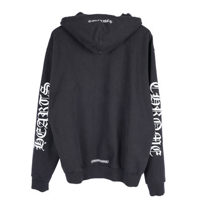 CHROME HEARTS BLACK SCROLL LOGO PULL OVER HOODIE