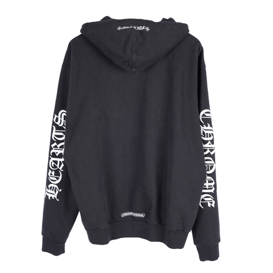 CHROME HEARTS BLACK SCROLL LOGO PULL OVER HOODIE