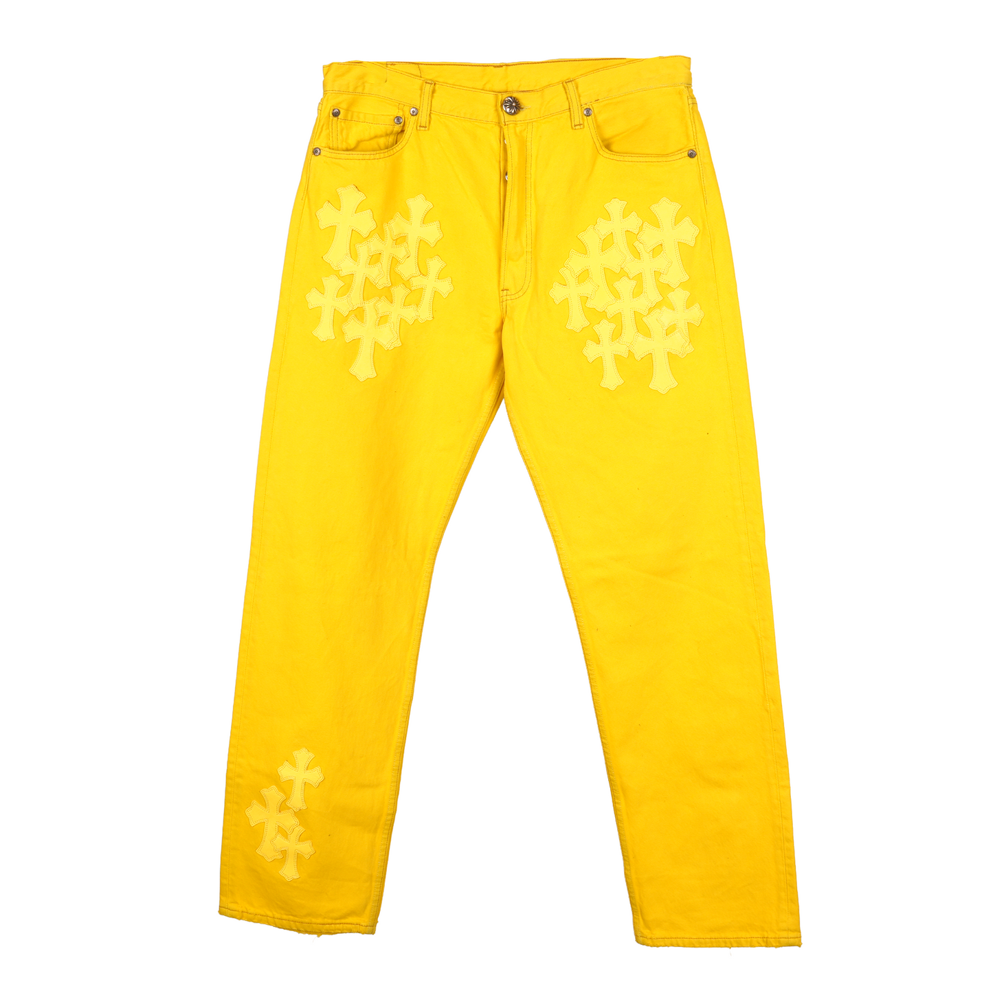 CHROME HEARTS YELLOW FLOODED PATCH LEVIS DENIM