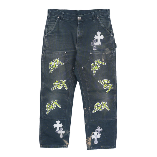 CHROME HEARTS SEX RECORDS DOUBLE KNEE CARPENTER PANTS