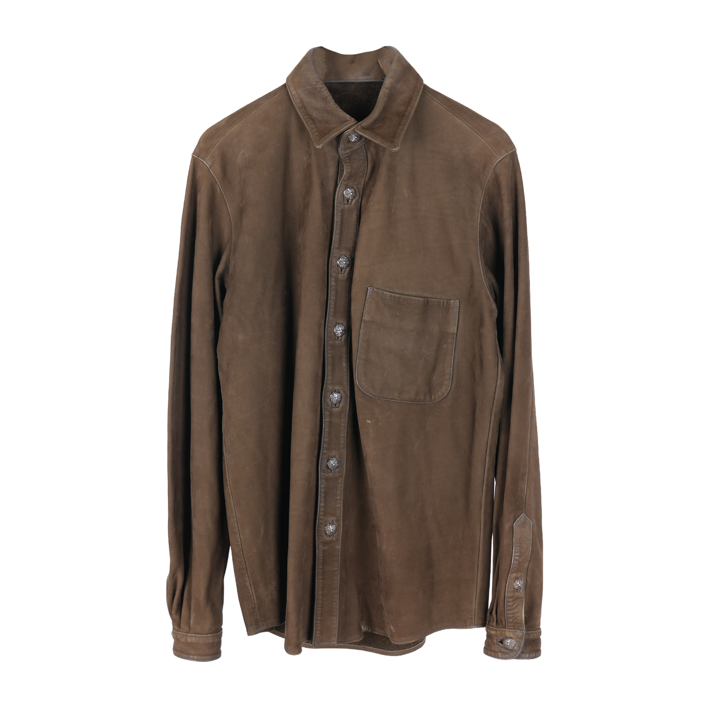 CHROME HEARTS VINTAGE SUEDE BUTTON-UP JACKET