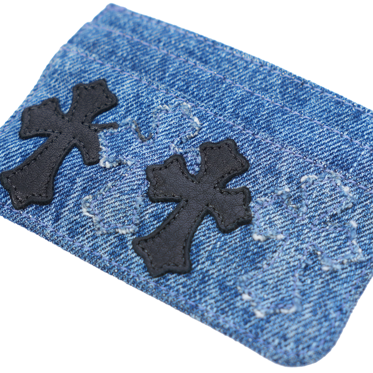 CHROME HEARTS DENIM PATCH CARD HOLDER