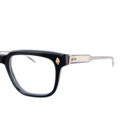 CHROME HEARTS BLACK AND GOLD FRAME AMBIDIXTROUS GLASSES