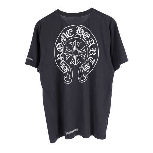 CHROME HEARTS BLACK HORSESHOE LOGO POCKET TEE