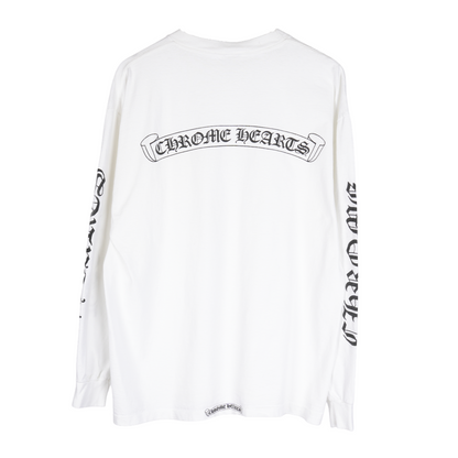 CHROME HEARTS VINTAGE WHITE SCROLL LONG SLEEVE