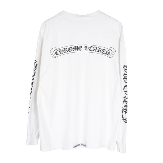CHROME HEARTS VINTAGE WHITE SCROLL LONG SLEEVE