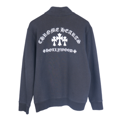 CHROME HEARTS KING TACO BLACK EMBROIDERED HALF ZIP