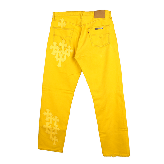 CHROME HEARTS YELLOW FLOODED PATCH LEVIS DENIM