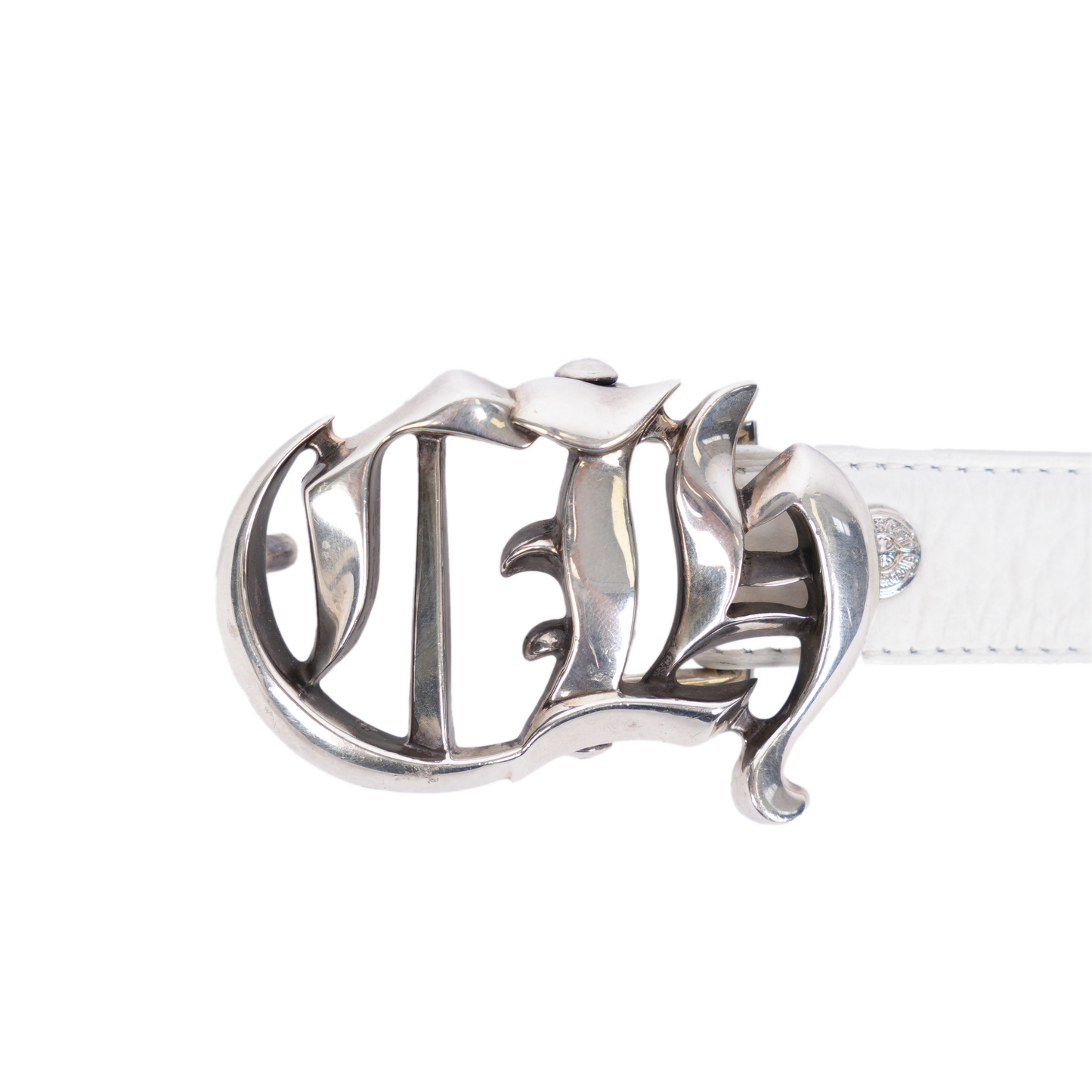 CHROME HEARTS 1 INCH CH BUCKLE WITH WHITE STRAP