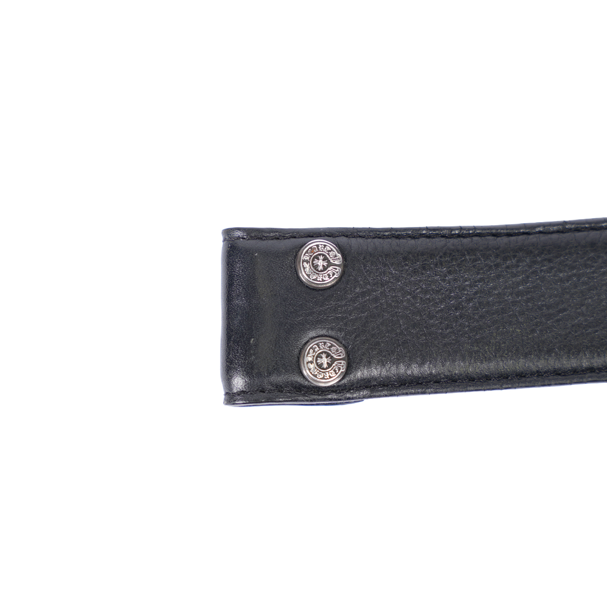CHROME HEARTS BLACK LEATHER STRAP SZ 36