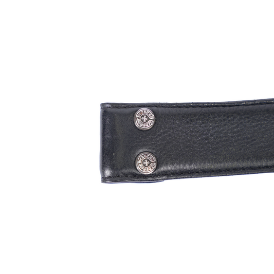 CHROME HEARTS BLACK LEATHER STRAP SZ 36