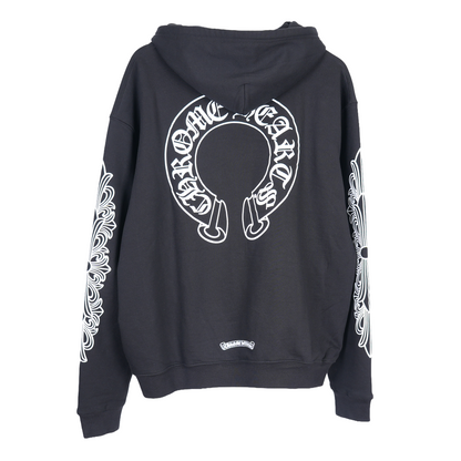 FLORAL HORSESHOE ZIP UP THERMAL HOODIE