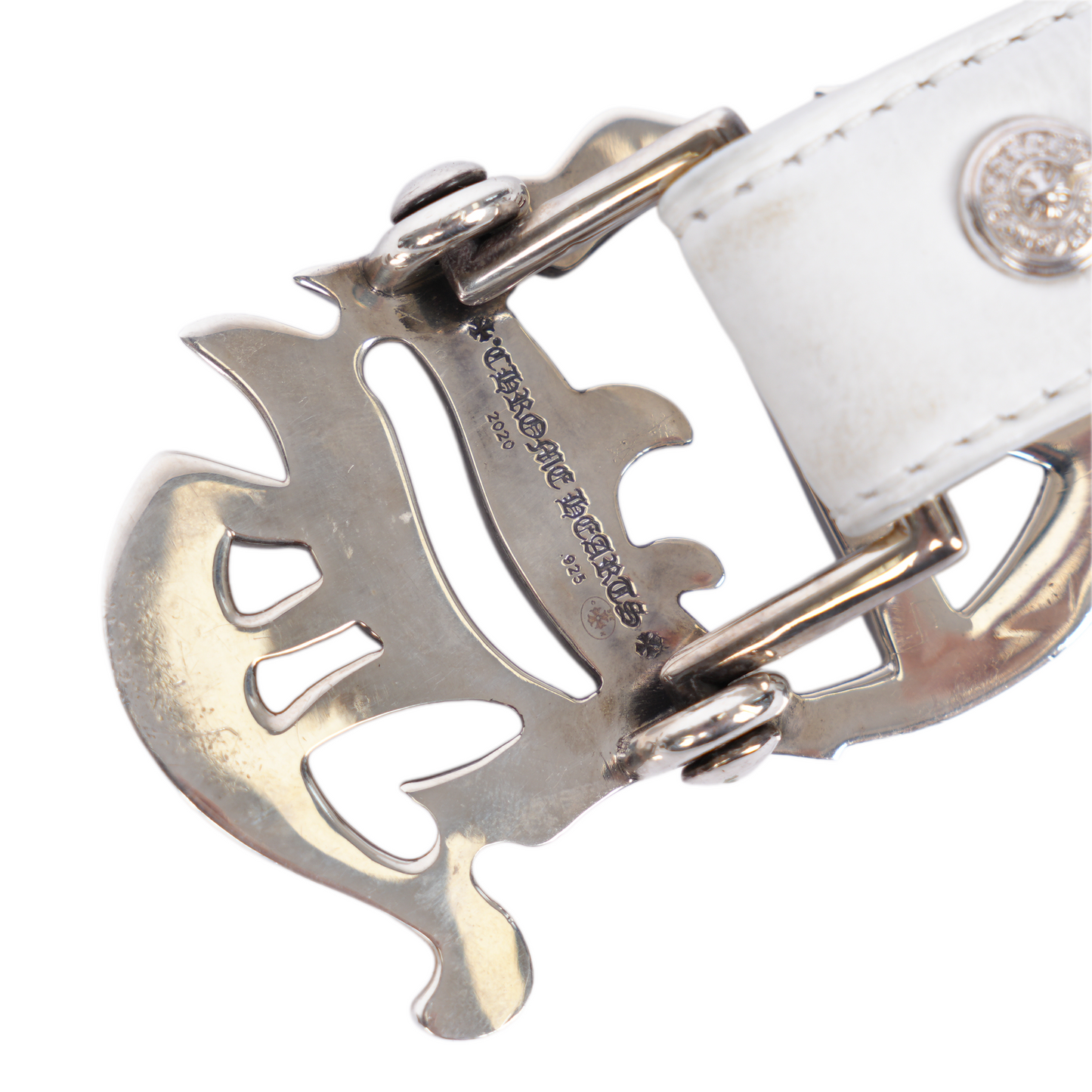 CHROME HEARTS 1 INCH CH BUCKLE WITH WHITE STRAP