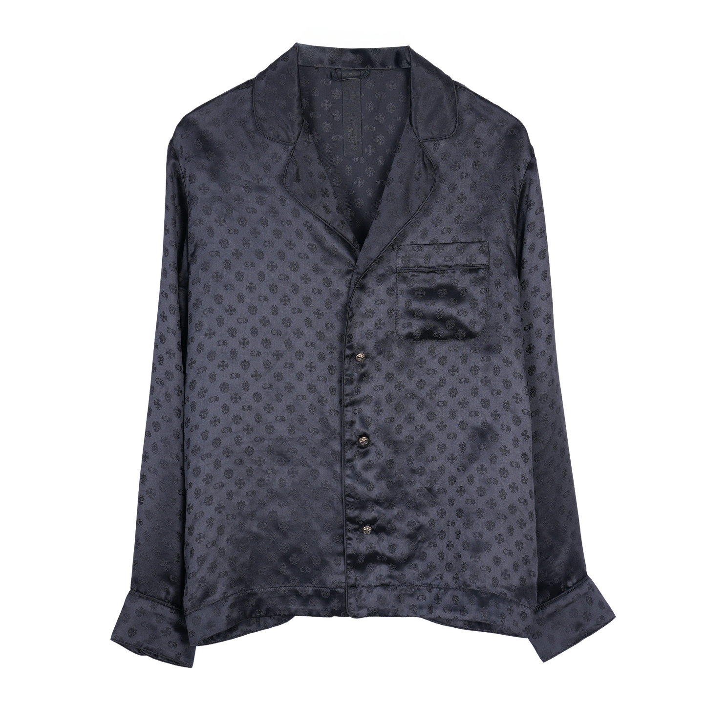 CHROME HEARTS SILK BLACK PAJAMA SHIRT