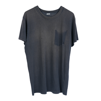 VINTAGE BLACK BLANK POCKET TEE