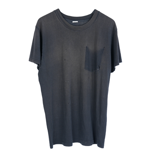 VINTAGE BLACK BLANK POCKET TEE
