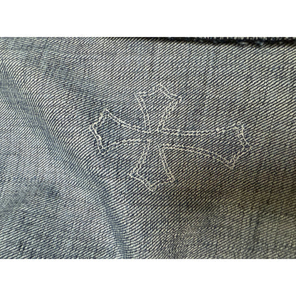 Chrome Hearts Black, White & Brown Patch blue Denim Jeans