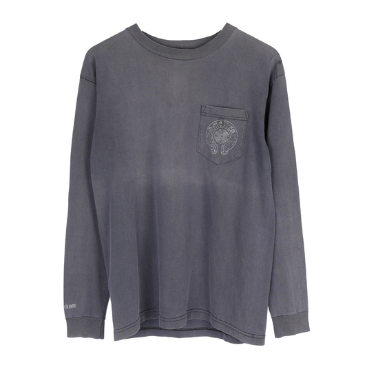 CHROME HEARTS VINTAGE 90'S CEMETERY HORSESHOE POCKET LONG SLEEVE TEE