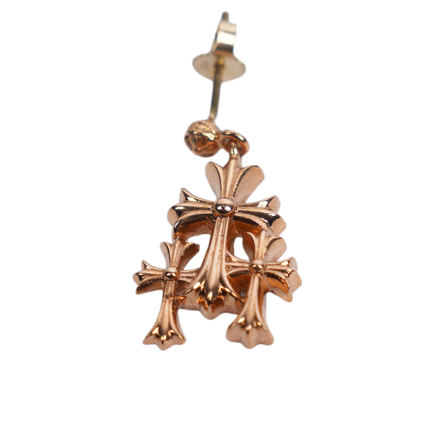 22K CHROME HEARTS TRIPLE CROSS EARRING