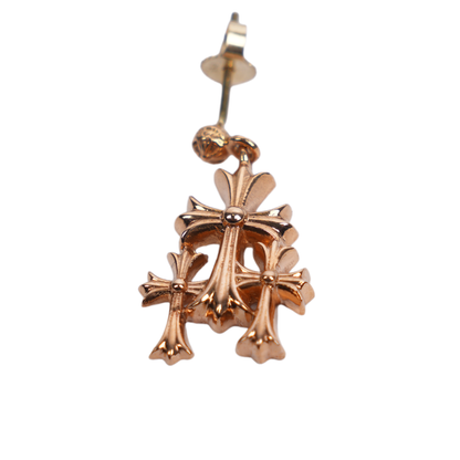 22K CHROME HEARTS TRIPLE CROSS EARRING