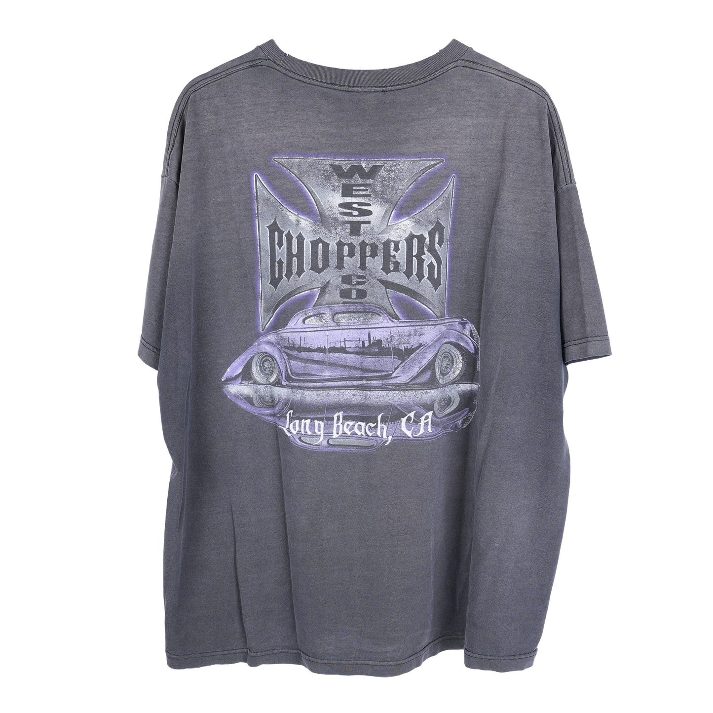 VINTAGE WCC WEST COAST CHOPPERS FADED PURPLE LONG BEACH T-SHIRT