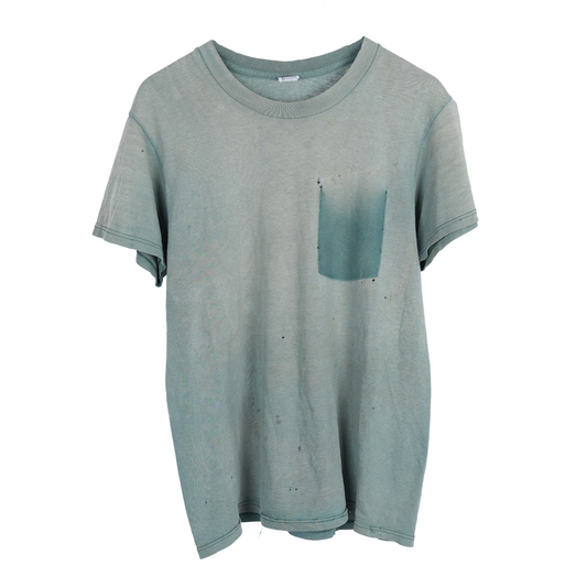 FADED GREEN BOXY GHOST POCKET T-SHIRT