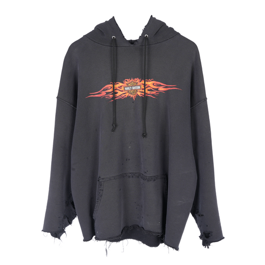 VINTAGE THRASHED HARLEY DAVIDSON PULL OVER HOODIE