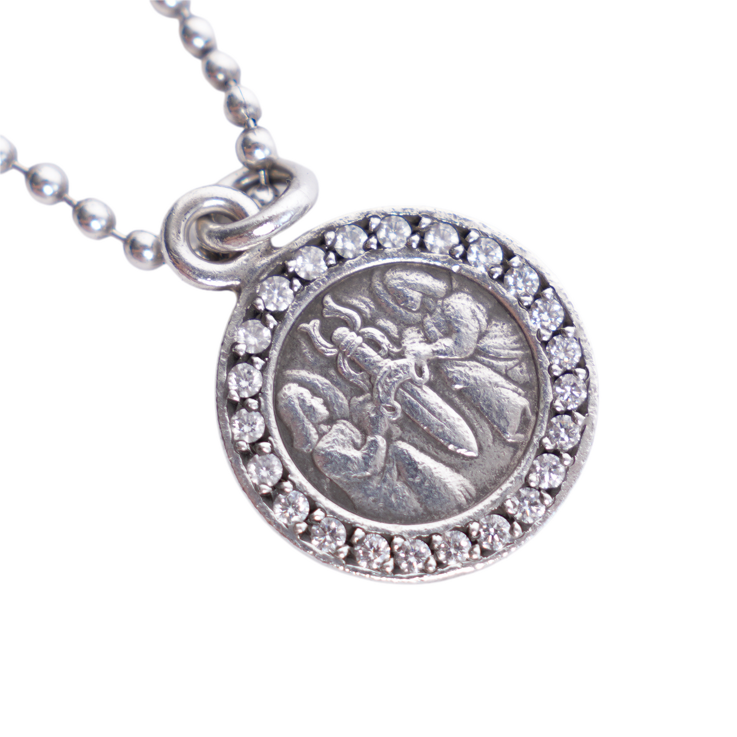 CHROME HEARTS ANGEL MEDALLION NECKLACE WITH PAVÉ DIAMONDS