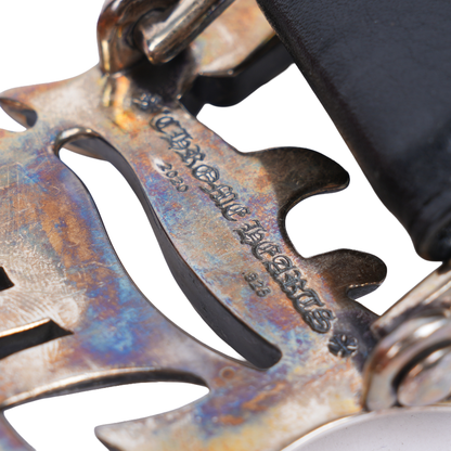 CHROME HEARTS CH LOGO BELT BLACK STUD STRAP