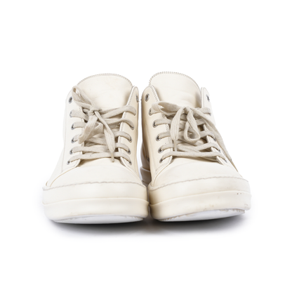 RICK OWENS OFF WHITE TOWER LOW TOP SNEAKERS