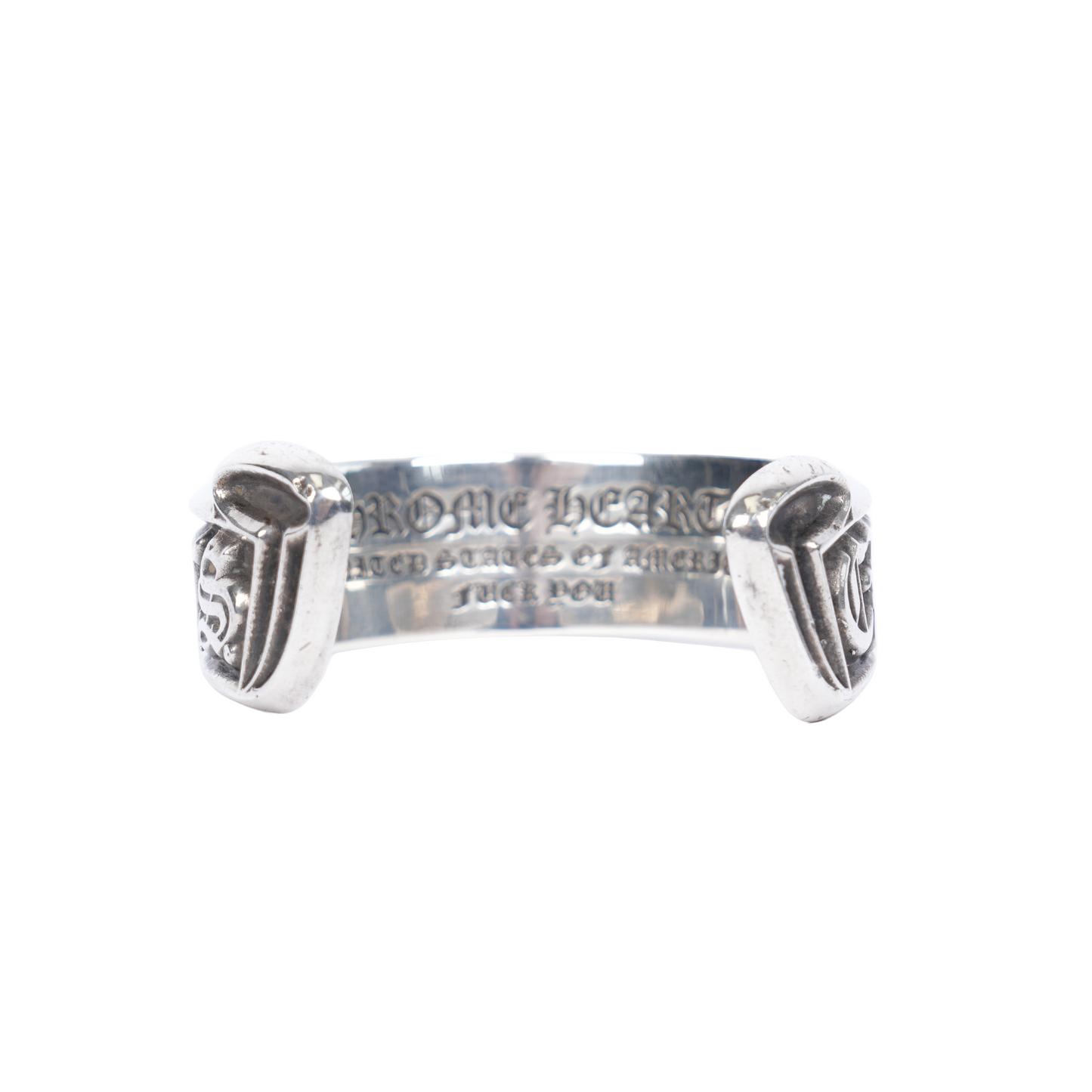 CHROME HEARTS SCROLL LOGO BANGLE .925 SILVER BRACELET