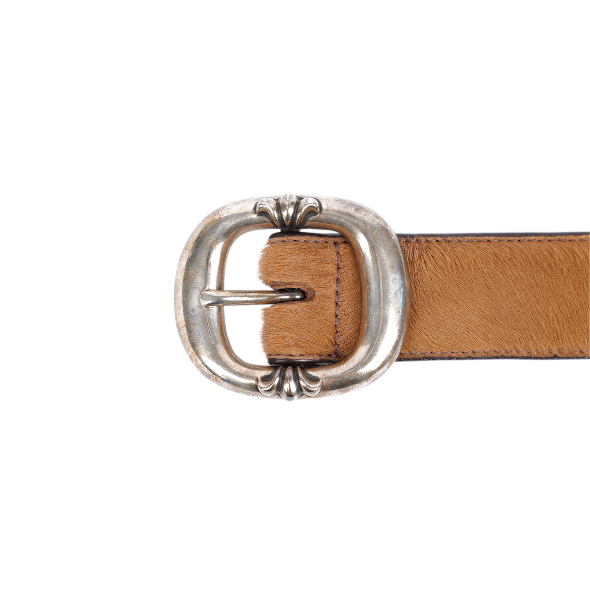 CHROME HEARTS ASPEN EXCLUSIVE BROWN HORSEHAIR GUNSLINGER BELT