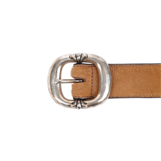 CHROME HEARTS ASPEN EXCLUSIVE BROWN HORSEHAIR GUNSLINGER BELT