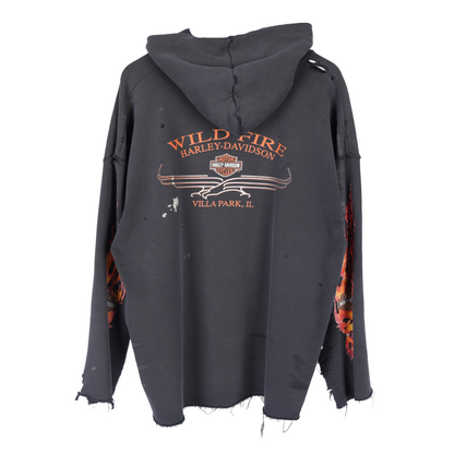 VINTAGE THRASHED HARLEY DAVIDSON PULL OVER HOODIE