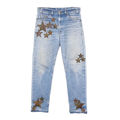 CHROME HEARTS CAMO STAR PATCH ORANGE TAB DENIM