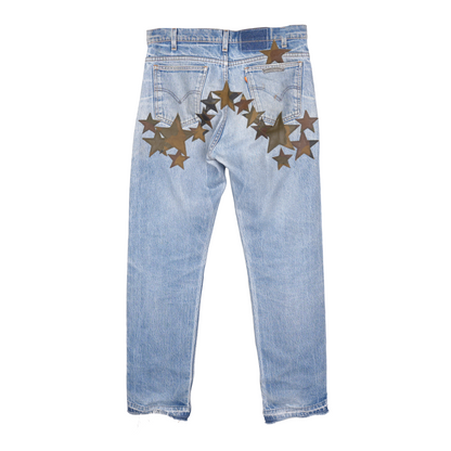 CHROME HEARTS CAMO STAR PATCH ORANGE TAB DENIM