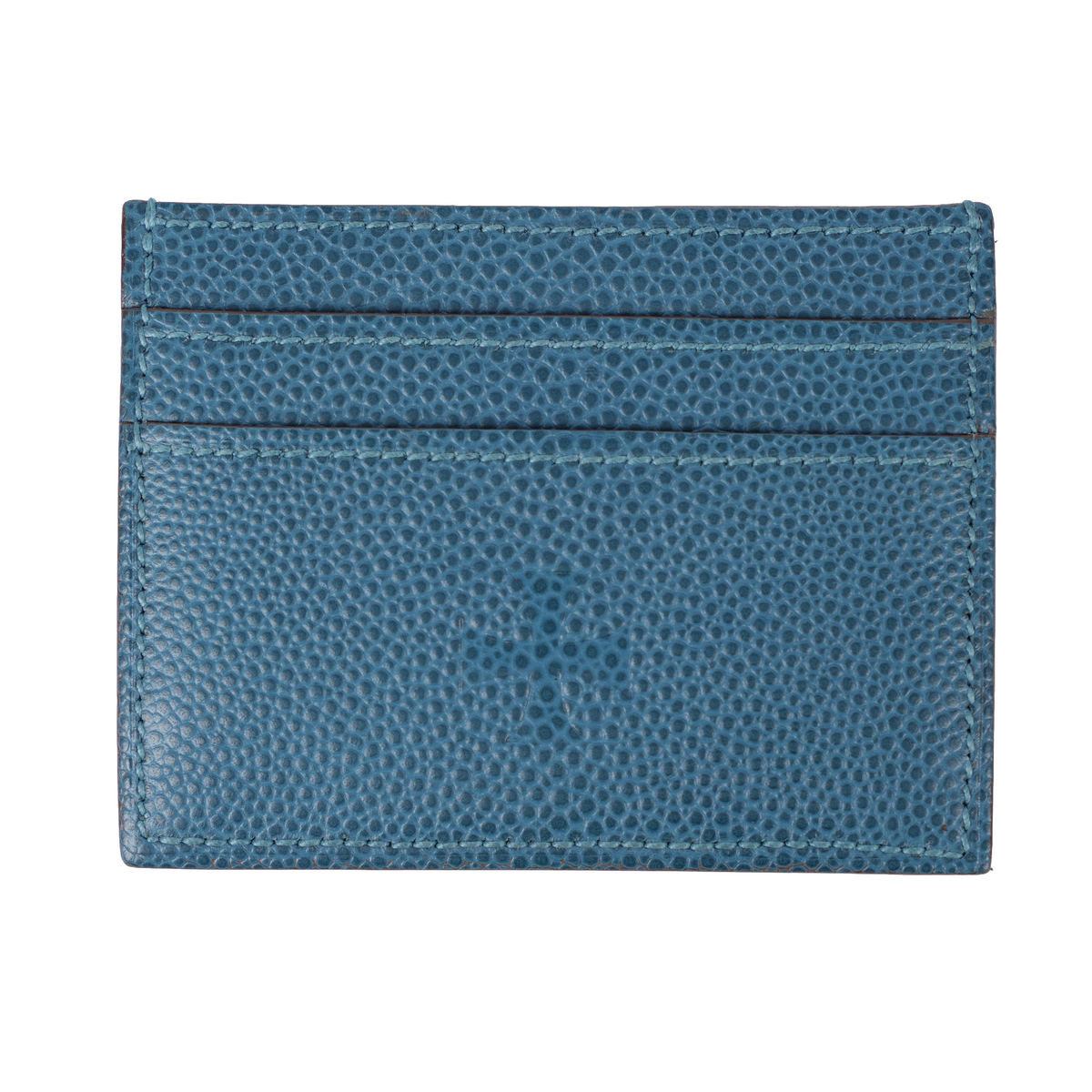 ERD BLUE LEATHER DEBOSSED LOGO CARDHOLDER