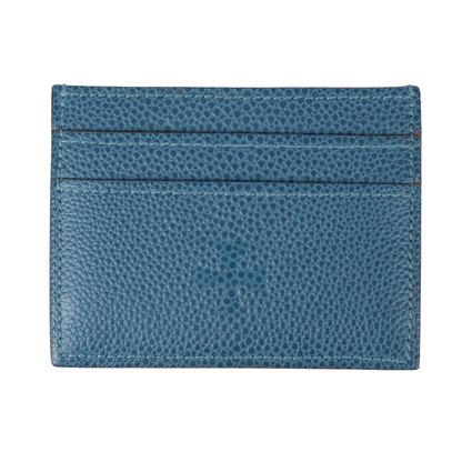 ERD BLUE LEATHER DEBOSSED LOGO CARDHOLDER