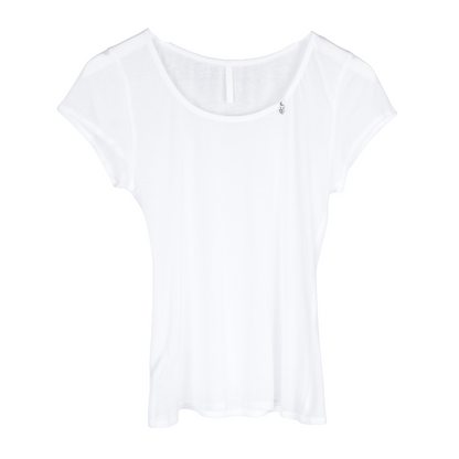 CHROME HEARTS RHODIUM PLATED WOMENS HEART CHARM TEE